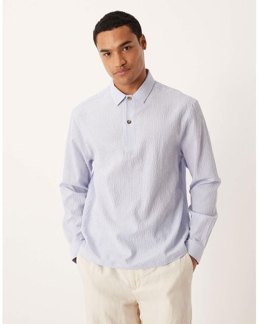 ASOS Gray Relaxed Overhead Seersucker Shirt for men