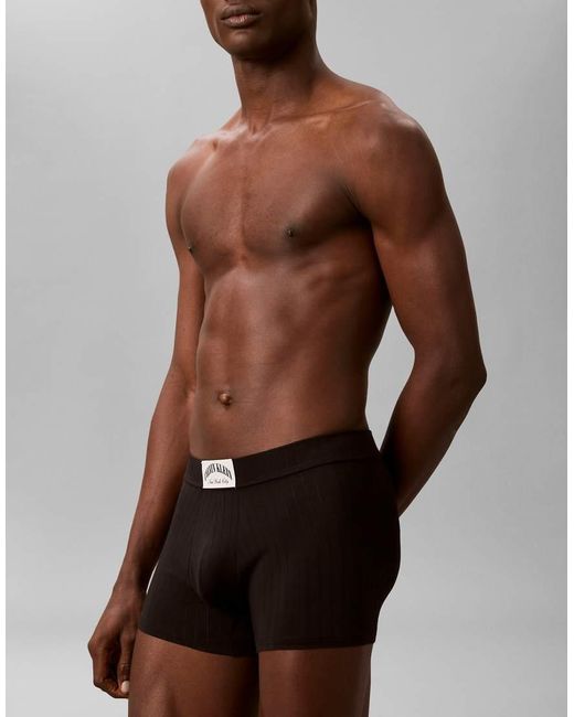 Calvin Klein Black Modern Rib Trunks for men