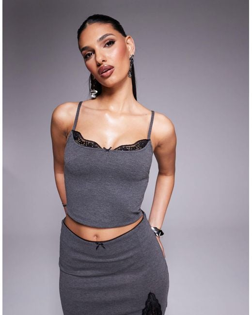 ASOS Gray Ace Bust Cami Top