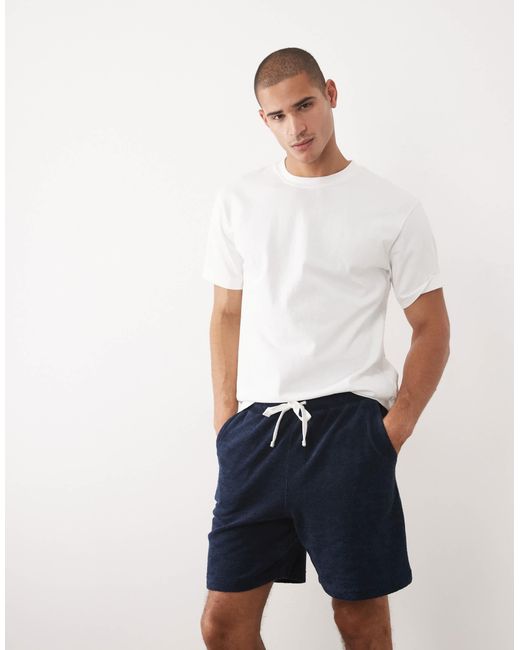 Short oversize en jersey texturé ASOS pour homme en coloris White