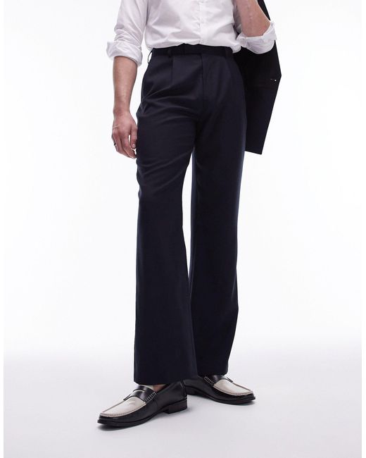 Pantaloni da abito premium stile smoking di Topman in White da Uomo