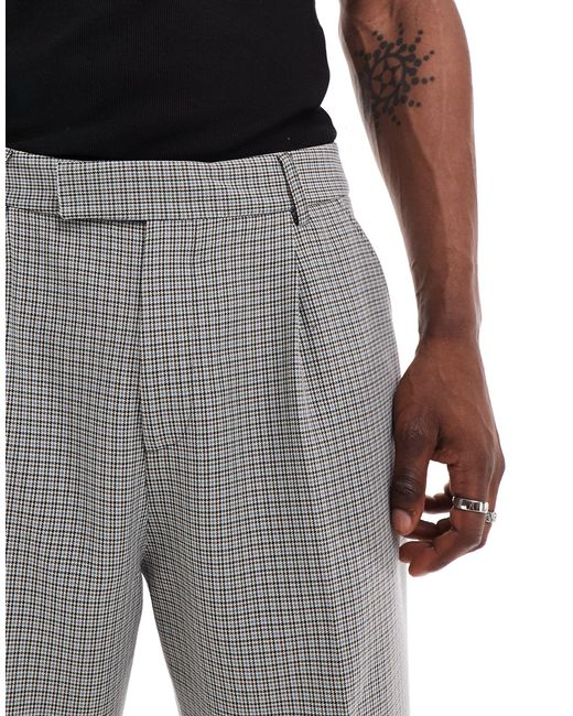 Collusion Black Unisex – elegante longline-shorts mit karomuster