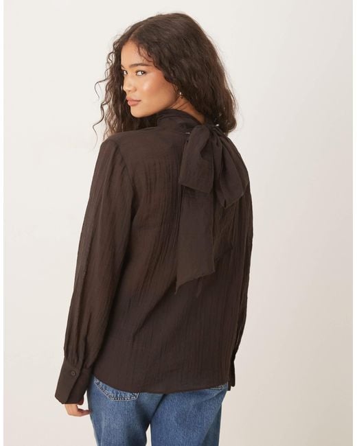 Mango Brown – halbtransparente bluse