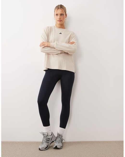 Adidas Originals Natural Three Stripes Studios Long Sleeve Top
