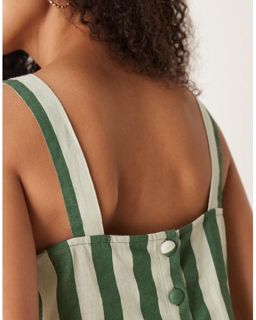 Nobody's Child Green Pippa Linen Crop Top
