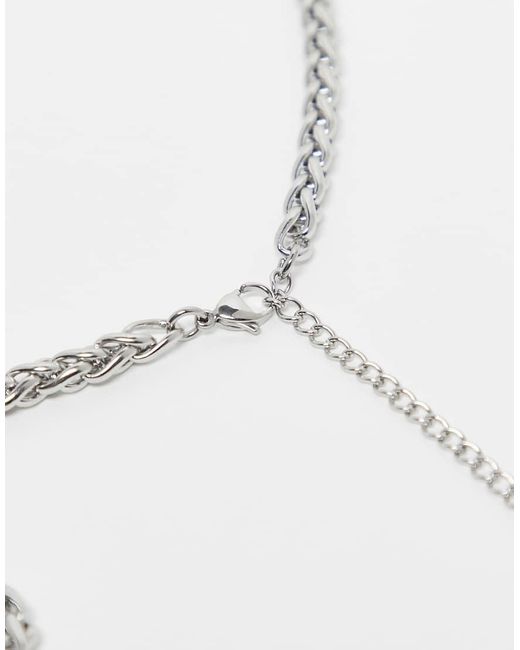 Reclaimed Vintage White Unisex Waterproof Stainless Steel Everyday Chain Necklace