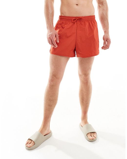 Tan - pantaloncini da bagno stile da corsa rossi di Weekday in Red da Uomo