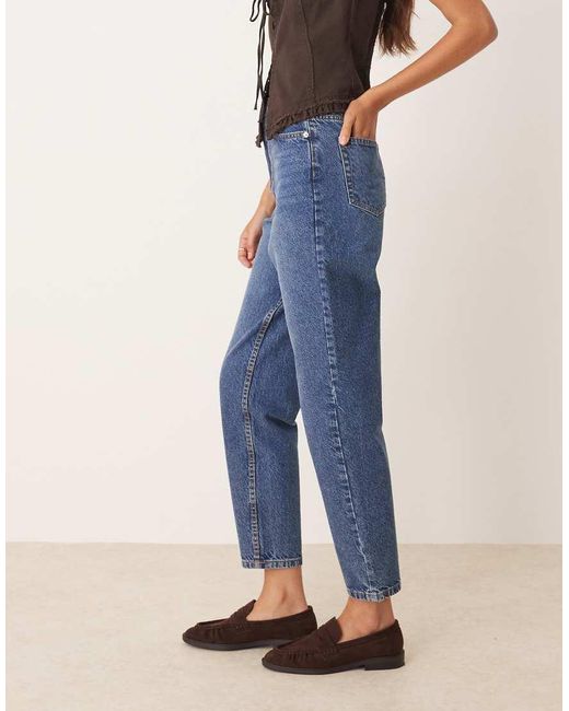 Miss Selfridge Blue Mom Jean