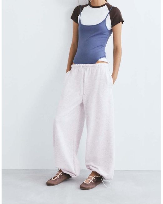 Pull&Bear Blue Wide-Leg Tracksuit Bottoms