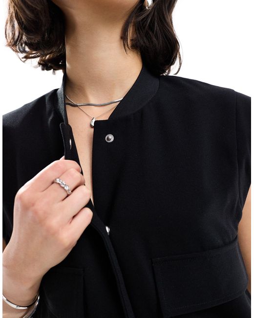 Pimkie Black Tailored Sleeveless Pocket Detail Jacket
