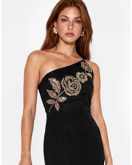 Maya White Embellished Strappy One Shoulder Maxi Dress
