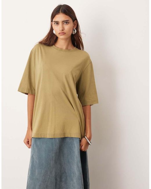 ARRANGE Green Acid Wash Jersey Oversized T-shirt