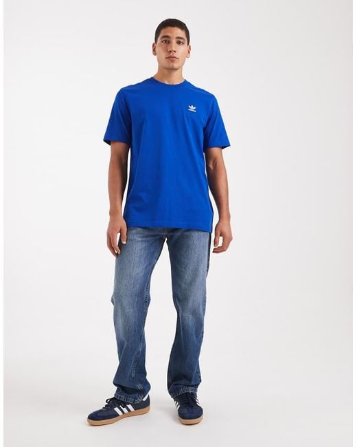 Adidas Originals Blue Trefoil Essentials Tee for men