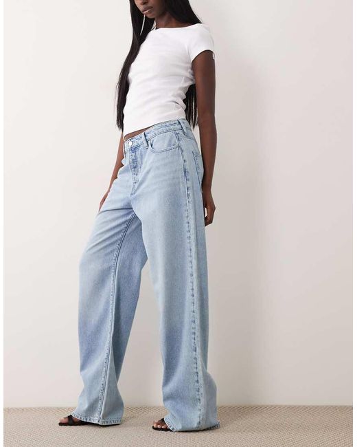 GOOD AMERICAN Blue Weightless High Waist Wide Leg Jeans