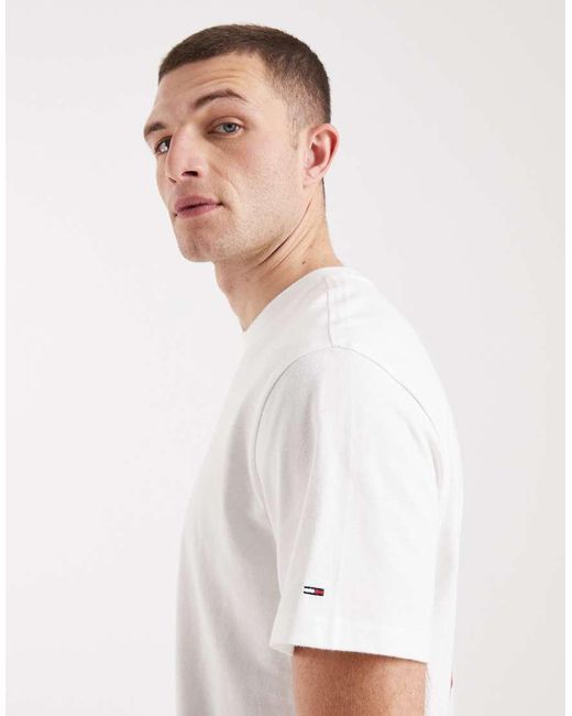 Tommy Hilfiger White Backprint Relaxed Fit T-shirt for men