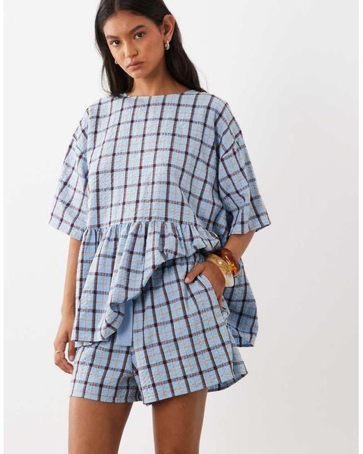 ASOS Blue Tie Waist Pocket Detail Shorts