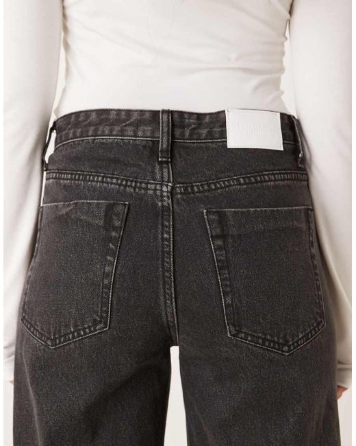 Glamorous Black Wide Leg Mid Rise Jeans