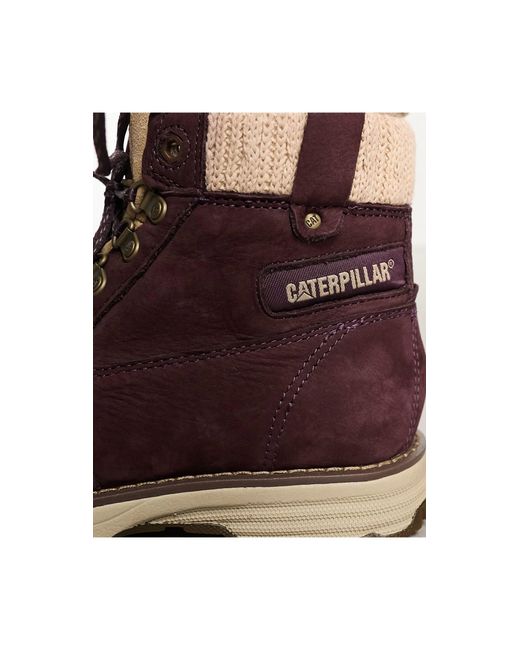Caterpillar Red Cat Charli Fleece Lace Up Leather Boots