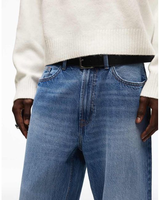 Bershka Blue baggy Jeans for men