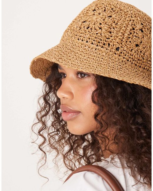 ASOS Brown – verstaubarer stroh-anglerhut