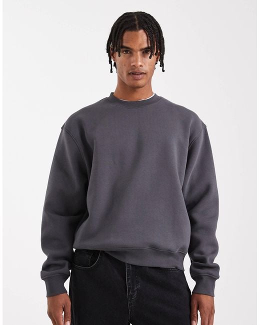 ASOS Gray Essentials Boxy Relaxed Sweatshirt for men