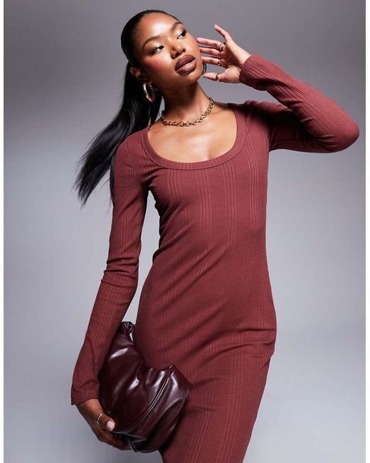 Asos red midi dress sale