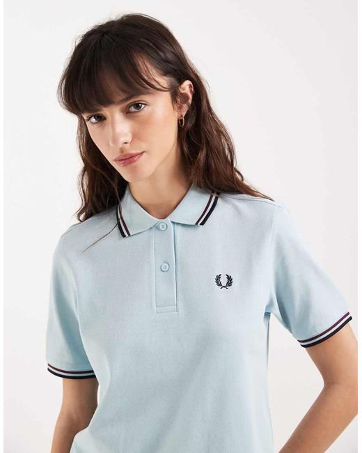 Fred Perry Blue Twin Tipped Logo Polo Shirt