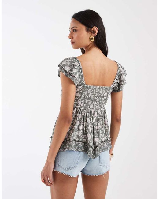 Hollister White Handkerchief Boho Babydoll Top
