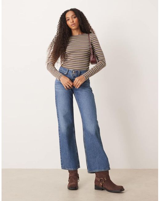 ASOS Blue Long Sleeve Ribbed T-Shirt