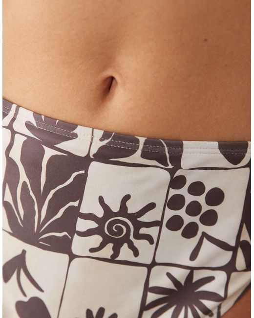 ASOS Natural Lea Azores High Leg High Waist Bikini Bottom