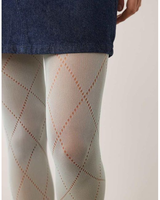 Kaiia Blue Exclusive Plaid Pattern Tights