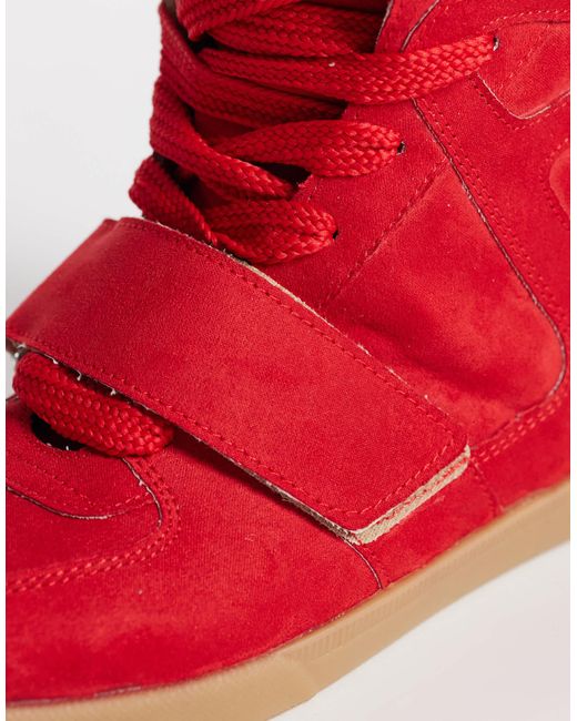 ASOS Red Damson Concealed Wedge Trainers