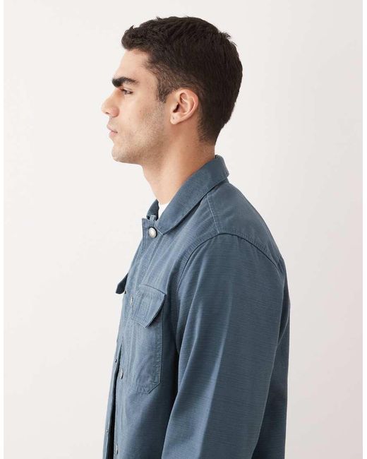 Barbour Blue Draftmen Button Through Overshirt for men