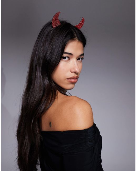 ASOS Black Halloween Headband With Devil Horns