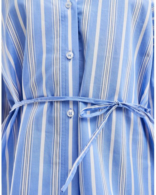 Mango Blue Stripe Co-ord Shirt