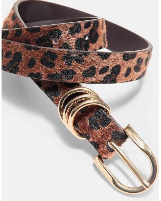 Stradivarius White Leopard Print Belt