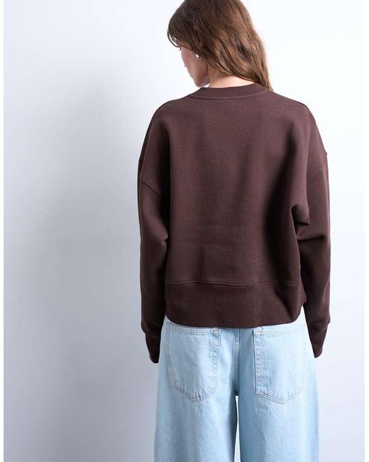 TOPSHOP Brown Premium Heavyweight Oversized Sweat