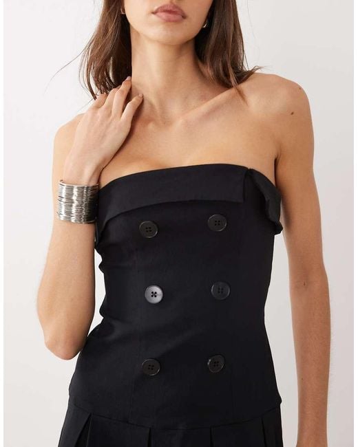 Cotton On Natural Strapless Suiting Mini Dress