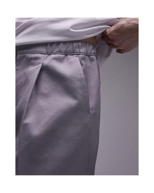 Topman Gray Extra Wide Elasticated Waist Trouser for men