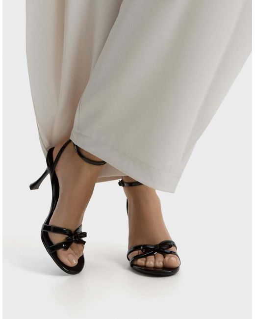 Bershka White Bow Heeled Sandals