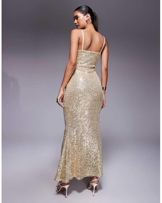 ASOS Midi-Jurk Met Brede Cami-Bandjes En Lovertjes in het Gray