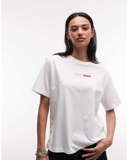 Noisy May White Oversized T-Shirt With Chai Back Print