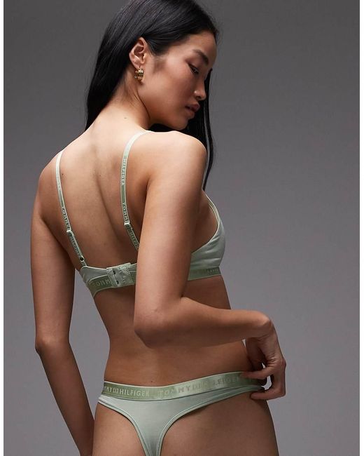 Tommy Hilfiger Green Modern Logo Thong