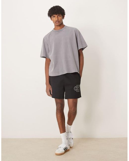 Calvin Klein Gebreide Short Met Logo-Appliqué in het Natural voor heren