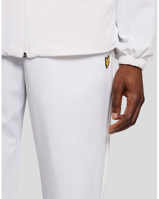 Lyle & Scott White Trousers Striped Trackies for men