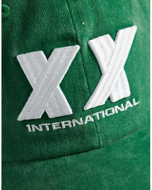 Collusion Green Washed Embroidered Cap