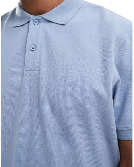 Wrangler Blue Short Sleeve Polo Shirt for men