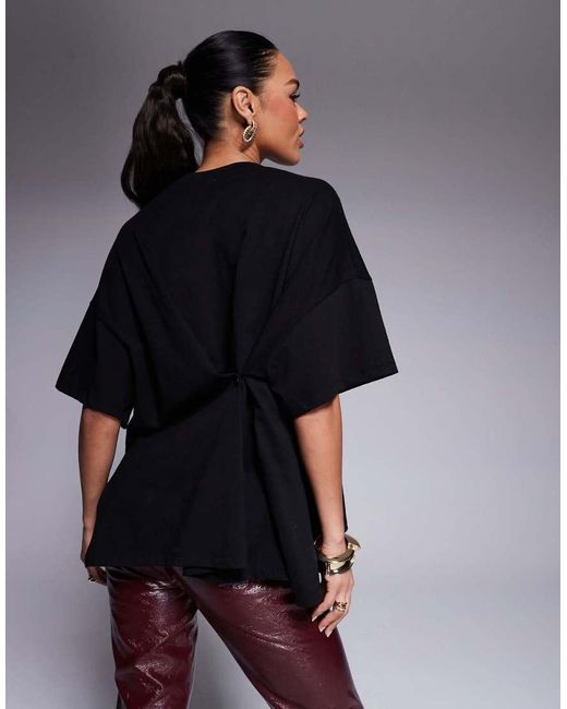 T-Shirt Nera Con Nodo Sul Retro di ASOS in Blue