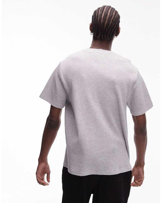 Topman Gray Lounge Waffle T-Shirt for men