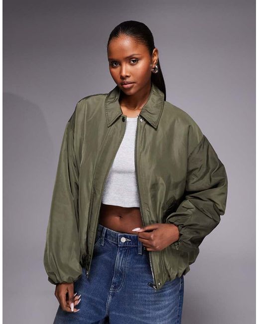 River Island Gray Bubble Hem Tech Jacket